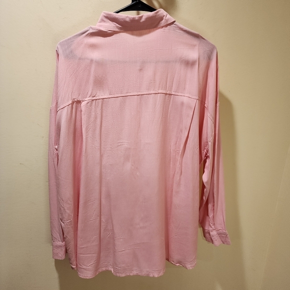 Meetrendi Women's Casual Pink Long  Sleeves button Down shirt size L NWT - Picture 12 of 13